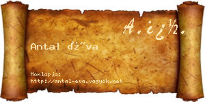 Antal Éva névjegykártya